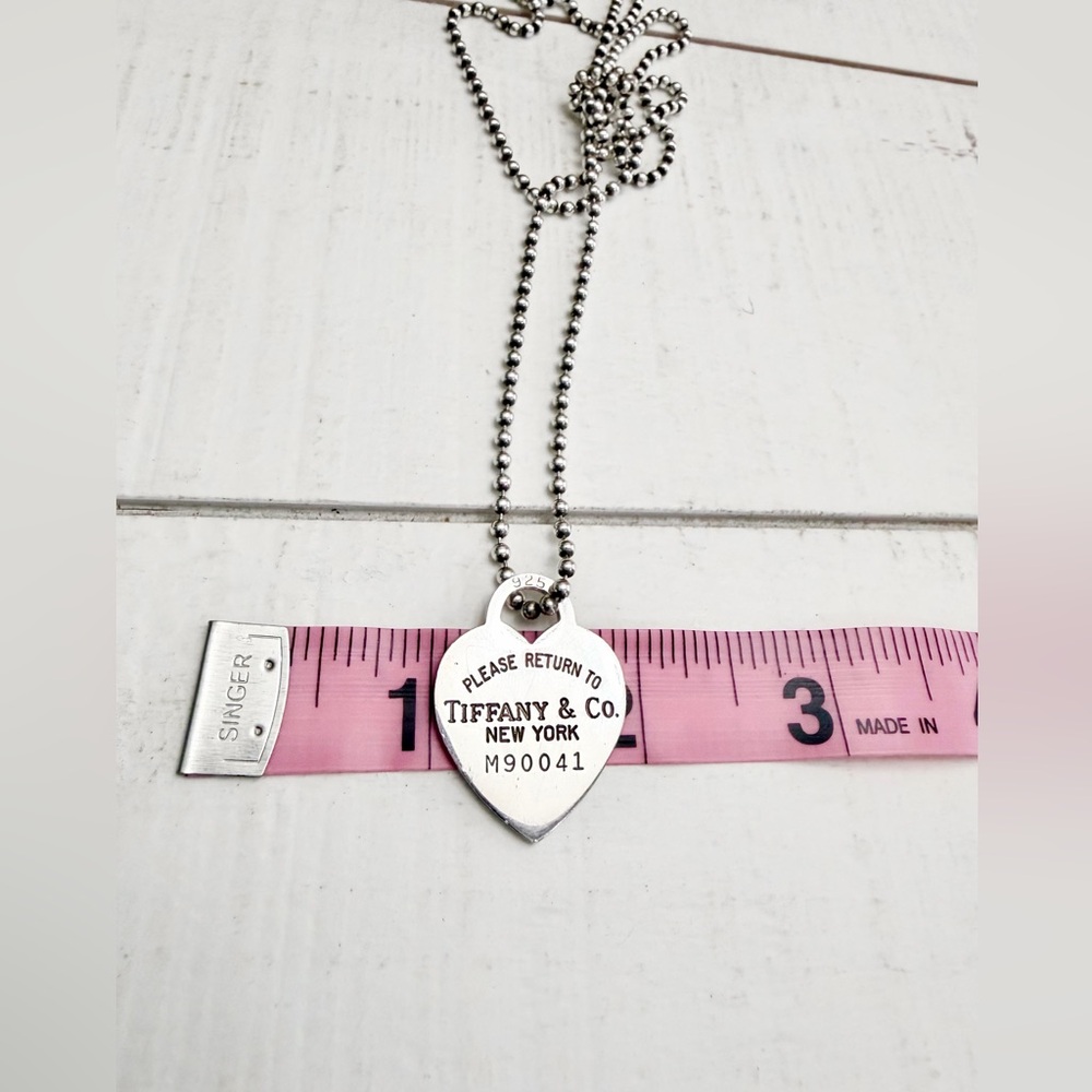 Tiffany & Co. Silver Large Heart Tag Long Beaded Chain Necklace
34” - Picture 8 of 11